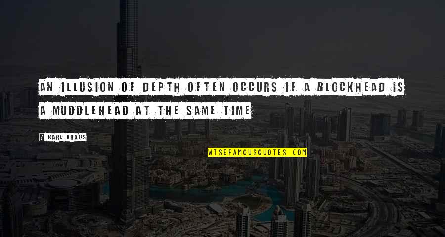Happy Birthday To Me Sarcastic Quotes By Karl Kraus: An illusion of depth often occurs if a