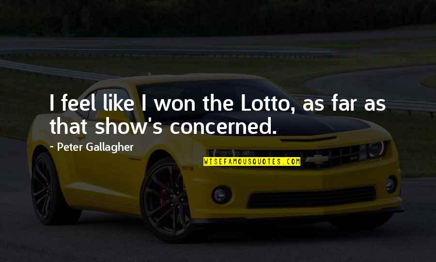 Happy Birthday To Me Status Quotes By Peter Gallagher: I feel like I won the Lotto, as