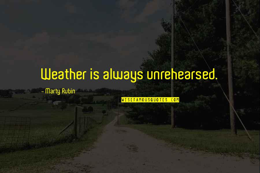 Happy Birthday To Someone Special Quotes By Marty Rubin: Weather is always unrehearsed.