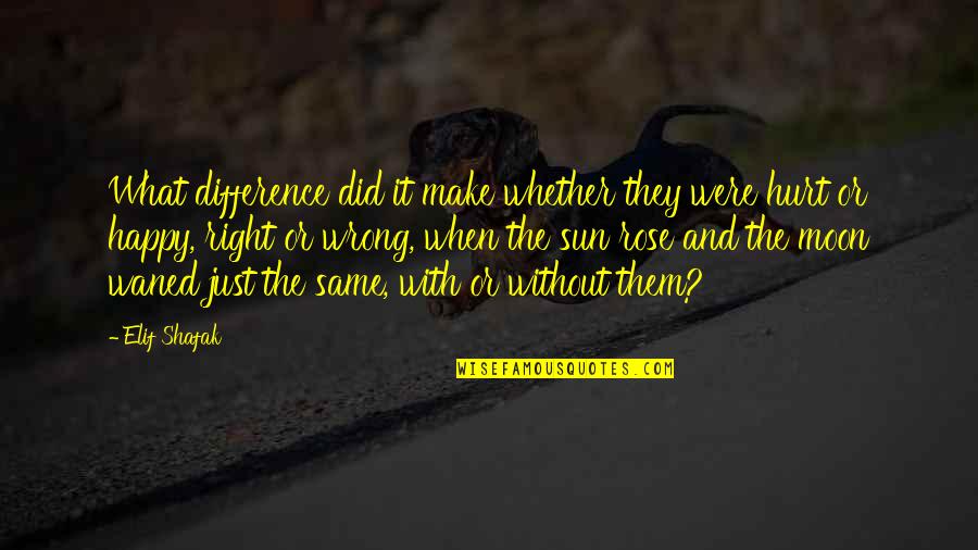Happy But Hurt Quotes By Elif Shafak: What difference did it make whether they were