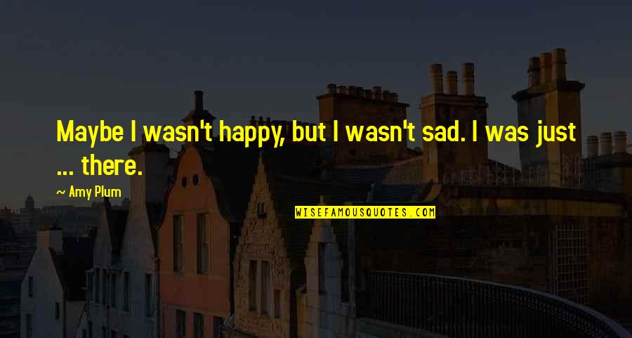 Happy But Sad Quotes By Amy Plum: Maybe I wasn't happy, but I wasn't sad.