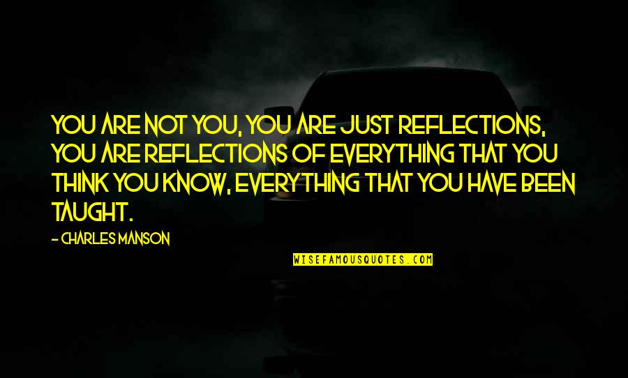 Happy Endings Cocktails And Dreams Quotes By Charles Manson: You are not you, you are just reflections, Happy Endings Cocktails And Dreams Quotes By Charles Manson: You are not you, you are just reflections,