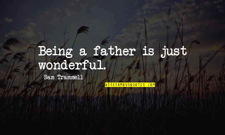 Happy Endings Movie Quotes By Sam Trammell: Being a father is just wonderful.