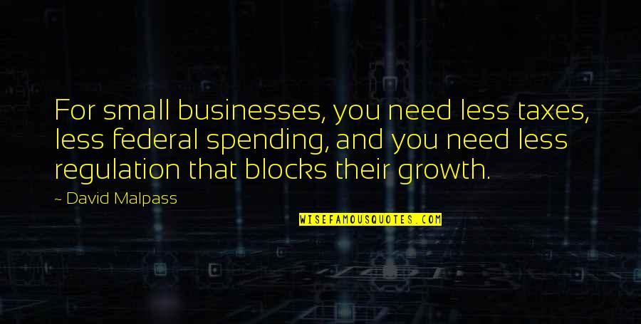 Happy Exciting Quotes By David Malpass: For small businesses, you need less taxes, less