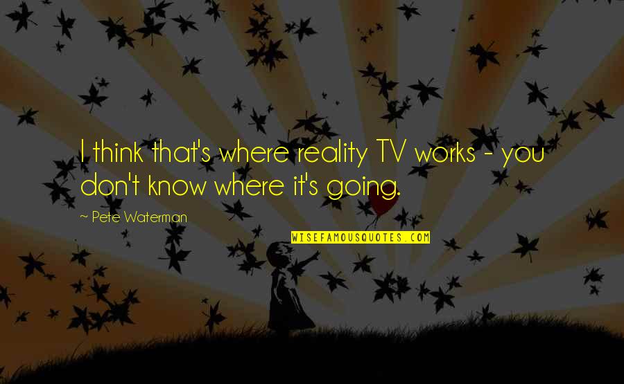 Happy Fall Saturday Quotes By Pete Waterman: I think that's where reality TV works -
