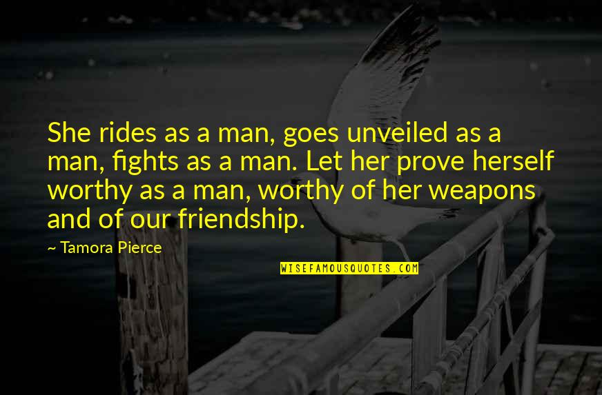 Happy Holidays Quotes By Tamora Pierce: She rides as a man, goes unveiled as