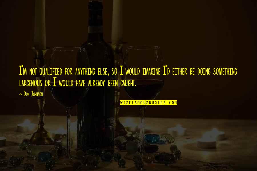 Happy Honeymoon Quotes By Don Johnson: I'm not qualified for anything else, so I
