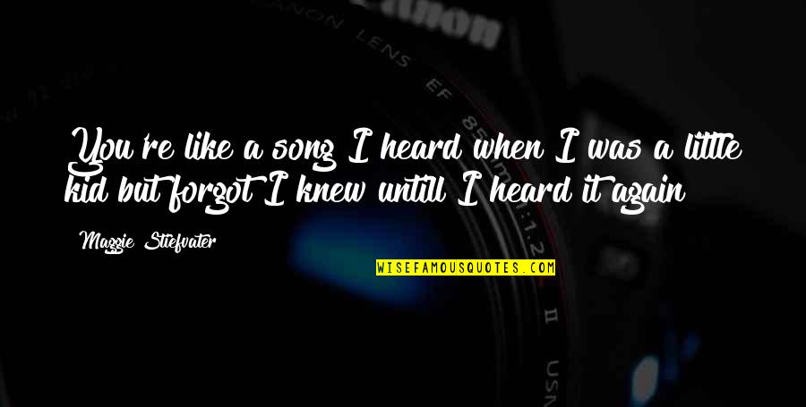 Happy In Love Again Quotes By Maggie Stiefvater: You're like a song I heard when I Happy In Love Again Quotes By Maggie Stiefvater: You're like a song I heard when I
