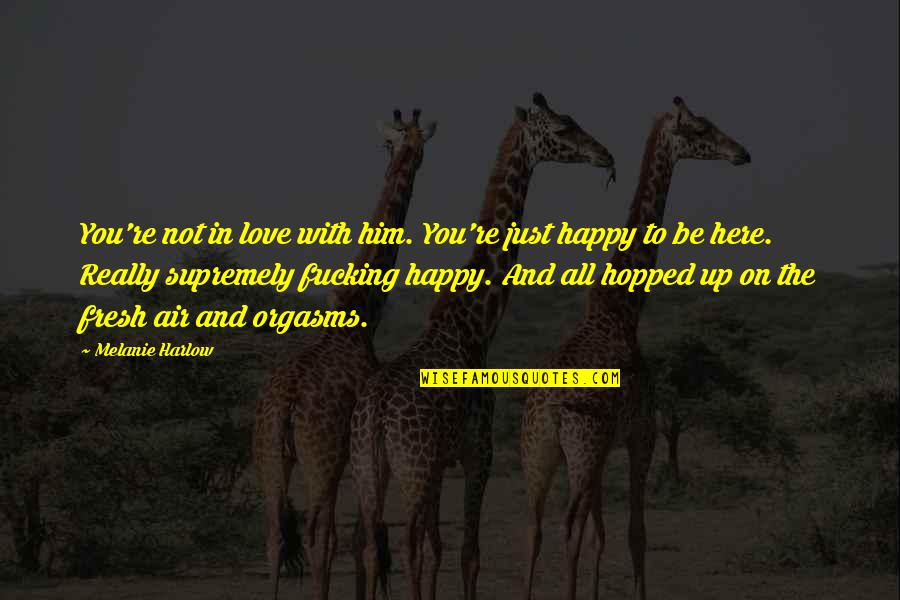 Happy In Love Quotes By Melanie Harlow: You're not in love with him. You're just