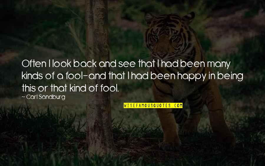Happy Kind Quotes By Carl Sandburg: Often I look back and see that I Happy Kind Quotes By Carl Sandburg: Often I look back and see that I
