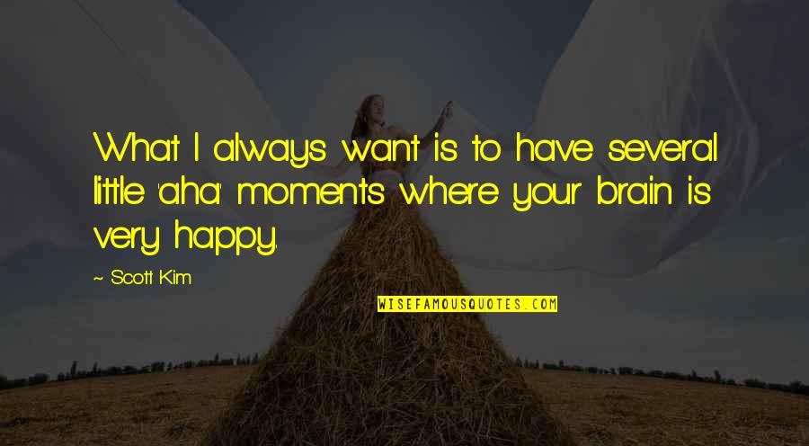 Happy Moments Quotes By Scott Kim: What I always want is to have several