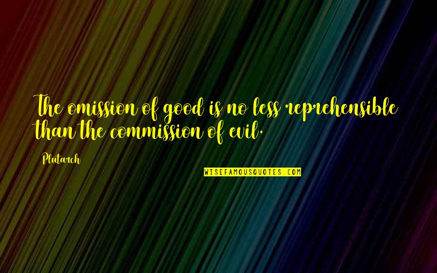 Happy Monday Motivational Quotes By Plutarch: The omission of good is no less reprehensible