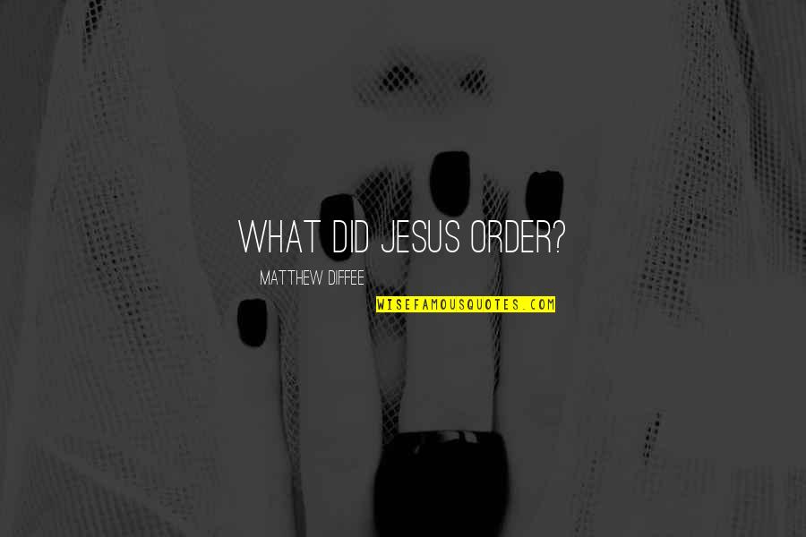 Happy Monthsary Ldr Quotes By Matthew Diffee: What did Jesus order?
