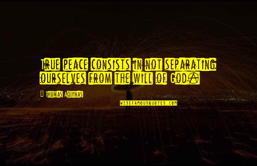 Happy Monthsary Quotes By Thomas Aquinas: True peace consists in not separating ourselves from