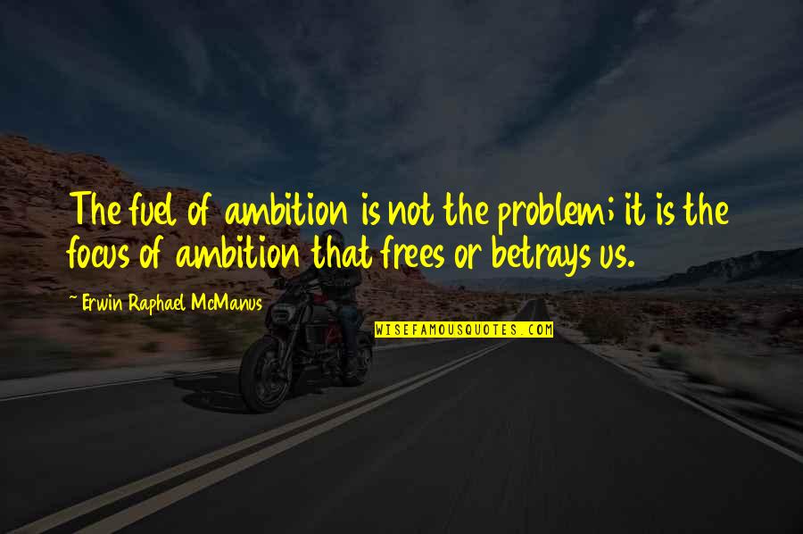 Happy Now Sad Later Quotes By Erwin Raphael McManus: The fuel of ambition is not the problem;