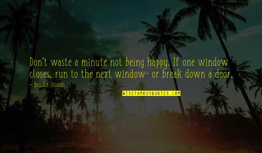 Happy Or Not Quotes By Brooke Shields: Don't waste a minute not being happy. If