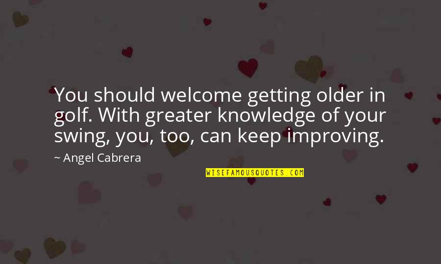 Happy Pinterest Quotes By Angel Cabrera: You should welcome getting older in golf. With