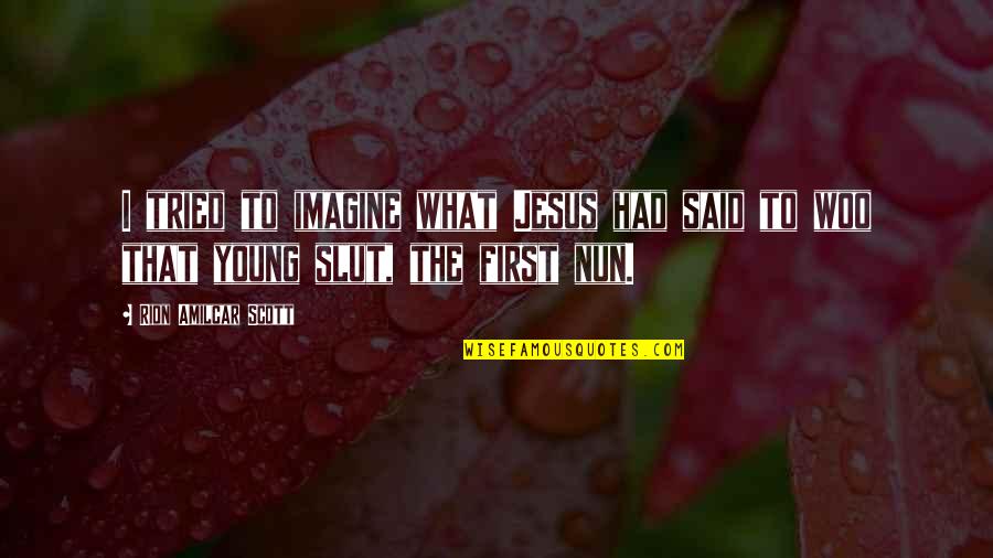 Happy Pregnant Quotes By Rion Amilcar Scott: I tried to imagine what Jesus had said Happy Pregnant Quotes By Rion Amilcar Scott: I tried to imagine what Jesus had said