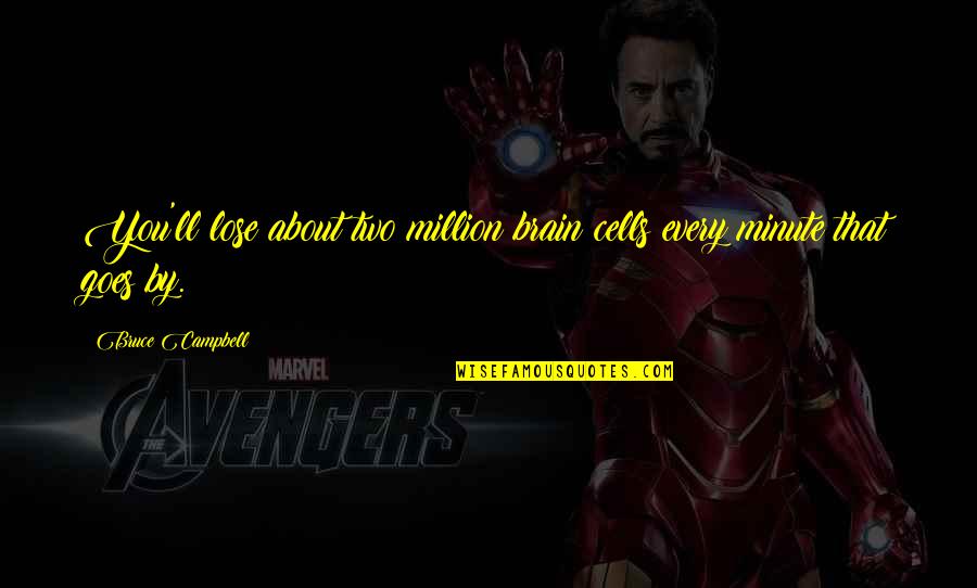 Happy Raksha Bandhan 2013 Quotes By Bruce Campbell: You'll lose about two million brain cells every Happy Raksha Bandhan 2013 Quotes By Bruce Campbell: You'll lose about two million brain cells every