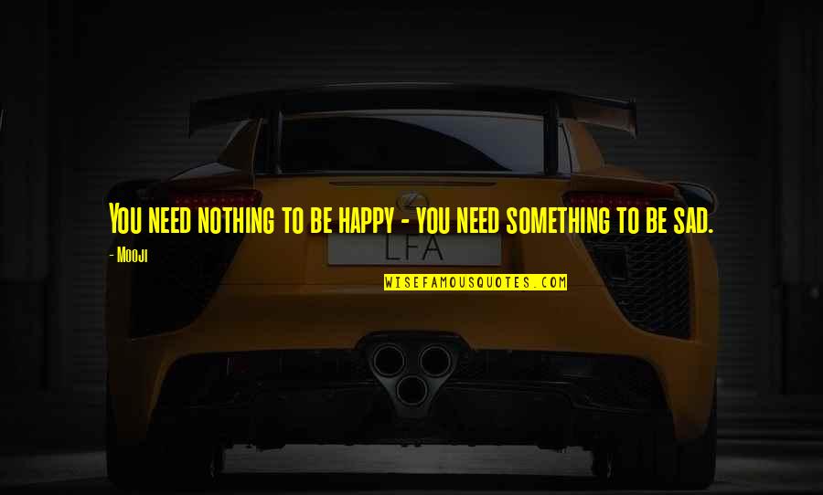 Happy Sad Quotes By Mooji: You need nothing to be happy - you