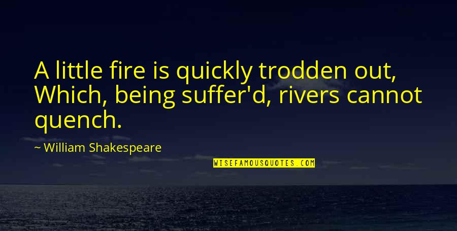 Happy Simple Living Quotes By William Shakespeare: A little fire is quickly trodden out, Which,