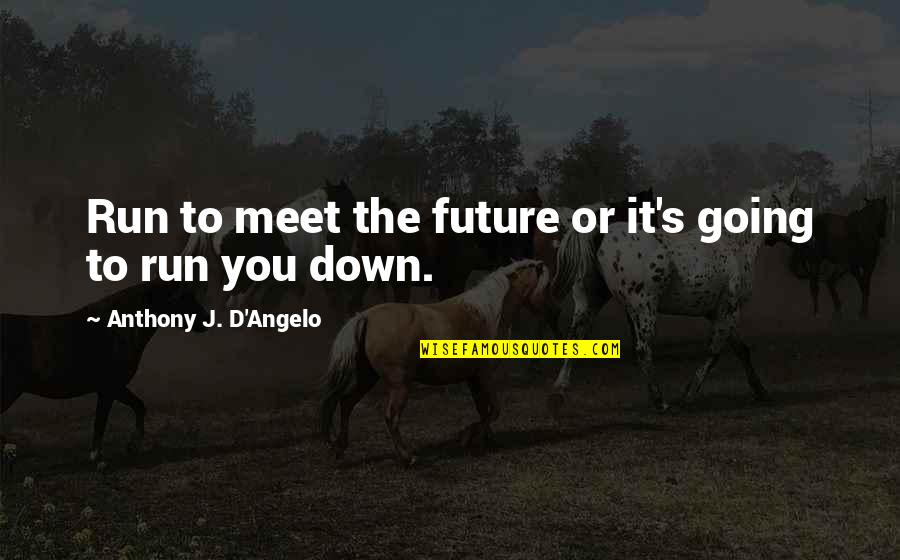 Happy Tenth Anniversary Quotes By Anthony J. D'Angelo: Run to meet the future or it's going