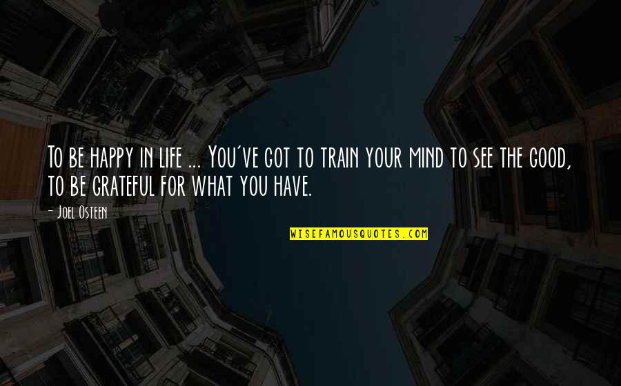 Happy To See Quotes By Joel Osteen: To be happy in life ... You've got