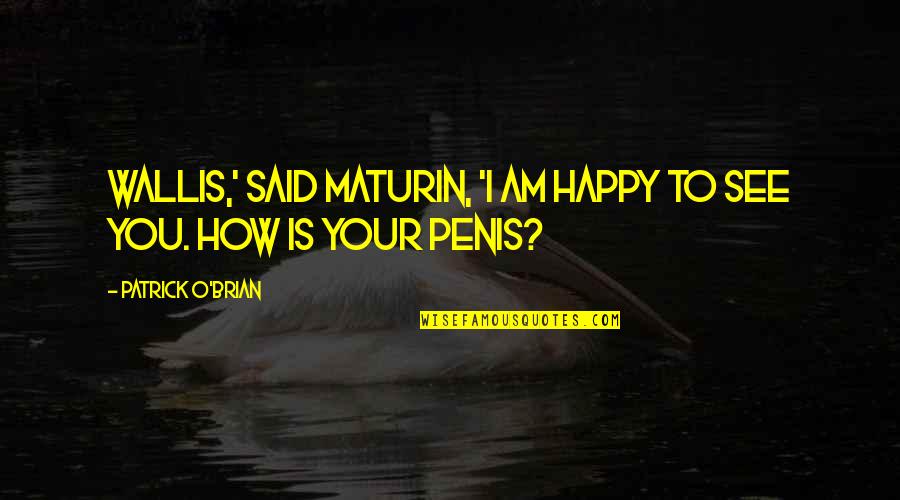 Happy To See You Quotes By Patrick O'Brian: Wallis,' said Maturin, 'I am happy to see Happy To See You Quotes By Patrick O'Brian: Wallis,' said Maturin, 'I am happy to see
