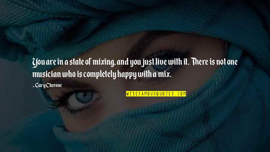 Happy Who You Are Quotes By Gary Cherone: You are in a state of mixing, and Happy Who You Are Quotes By Gary Cherone: You are in a state of mixing, and