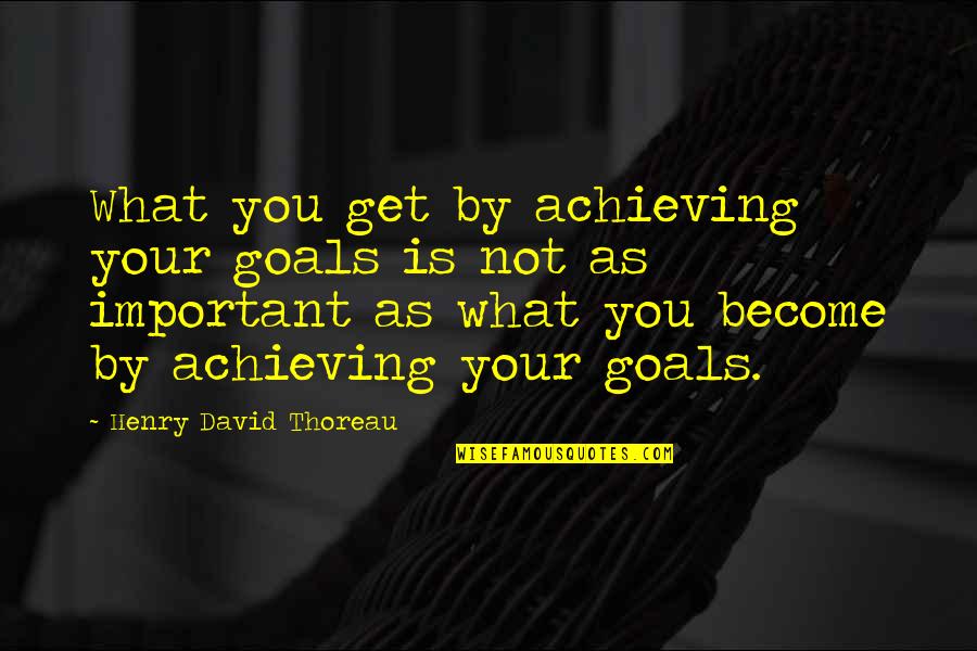 Happy Widows Quotes By Henry David Thoreau: What you get by achieving your goals is