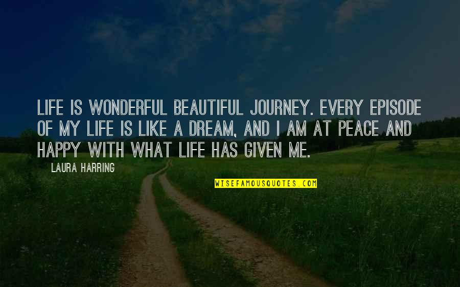 Happy With My Life Quotes By Laura Harring: Life is wonderful beautiful journey. Every episode of