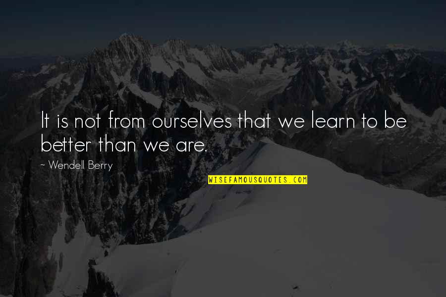 Happy Wives Quotes By Wendell Berry: It is not from ourselves that we learn Happy Wives Quotes By Wendell Berry: It is not from ourselves that we learn