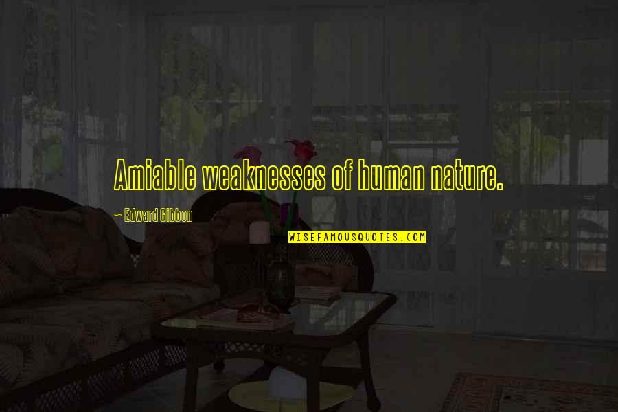 Harada Japanese Quotes By Edward Gibbon: Amiable weaknesses of human nature.