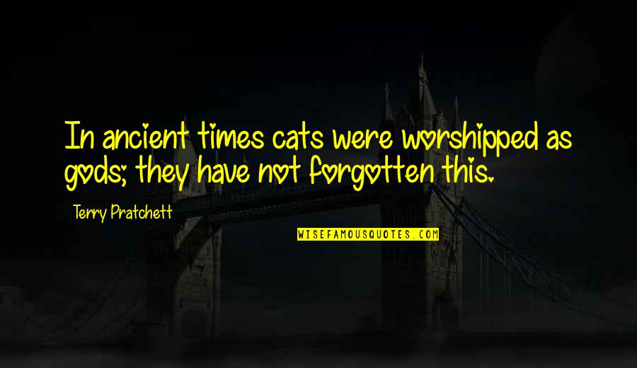 Harati Tatineni Quotes By Terry Pratchett: In ancient times cats were worshipped as gods;