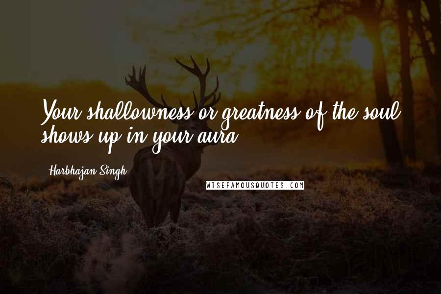Harbhajan Singh quotes: Your shallowness or greatness of the soul shows up in your aura.