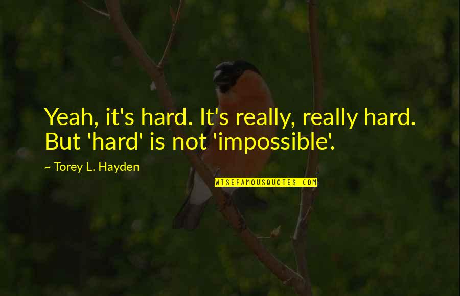 Hard But Not Impossible Quotes By Torey L. Hayden: Yeah, it's hard. It's really, really hard. But