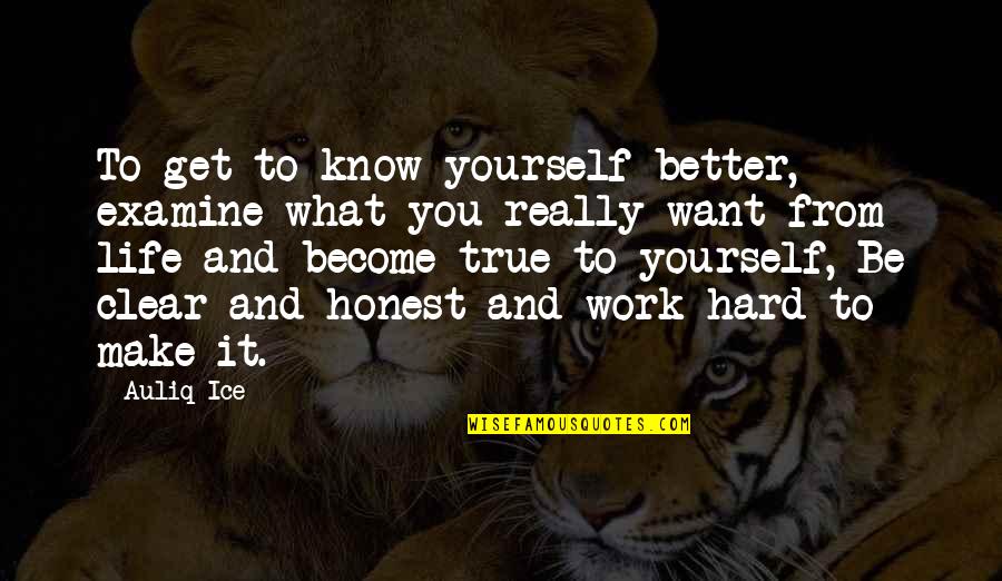 Hard But True Life Quotes By Auliq Ice: To get to know yourself better, examine what