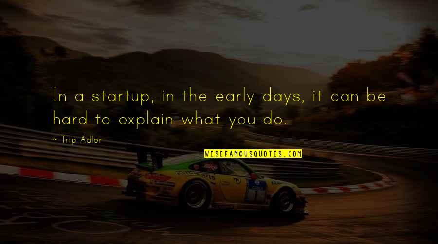 Hard Days Quotes By Trip Adler: In a startup, in the early days, it