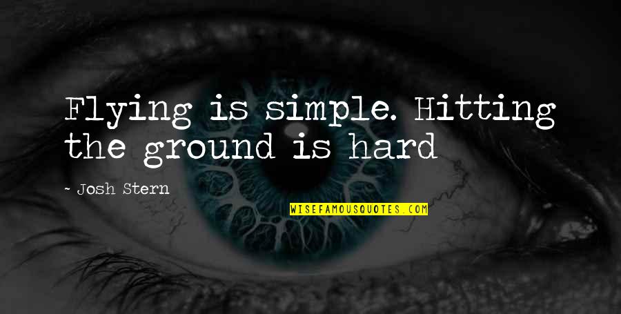 Hard Hitting Quotes By Josh Stern: Flying is simple. Hitting the ground is hard