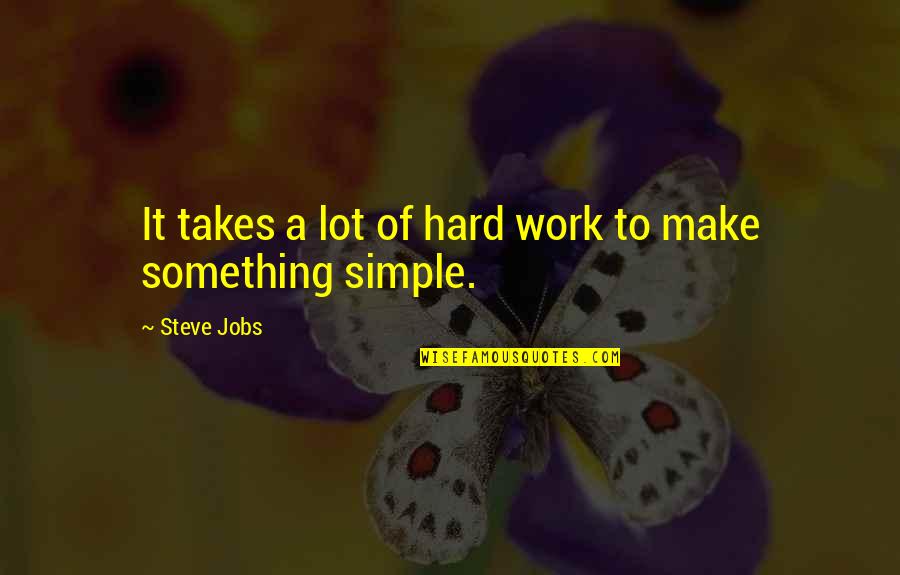 Hard Jobs Quotes By Steve Jobs: It takes a lot of hard work to