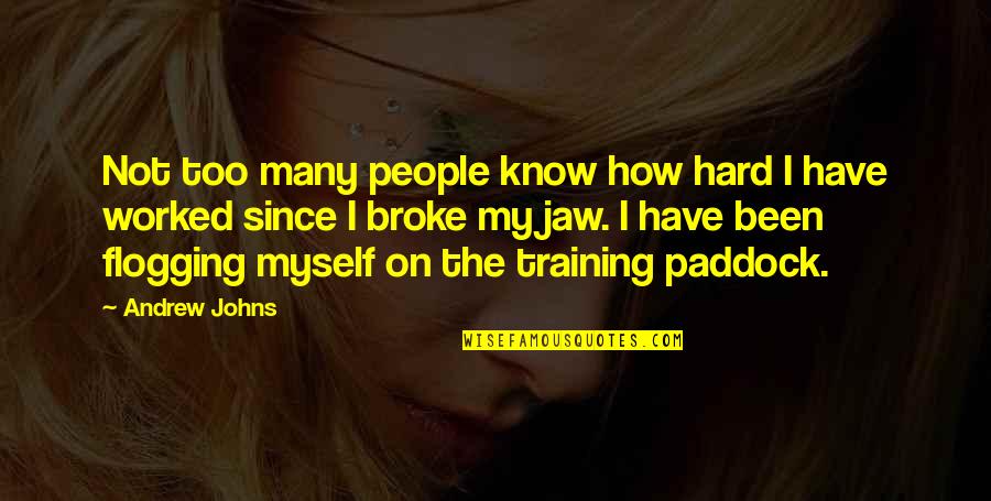Hard On Myself Quotes By Andrew Johns: Not too many people know how hard I