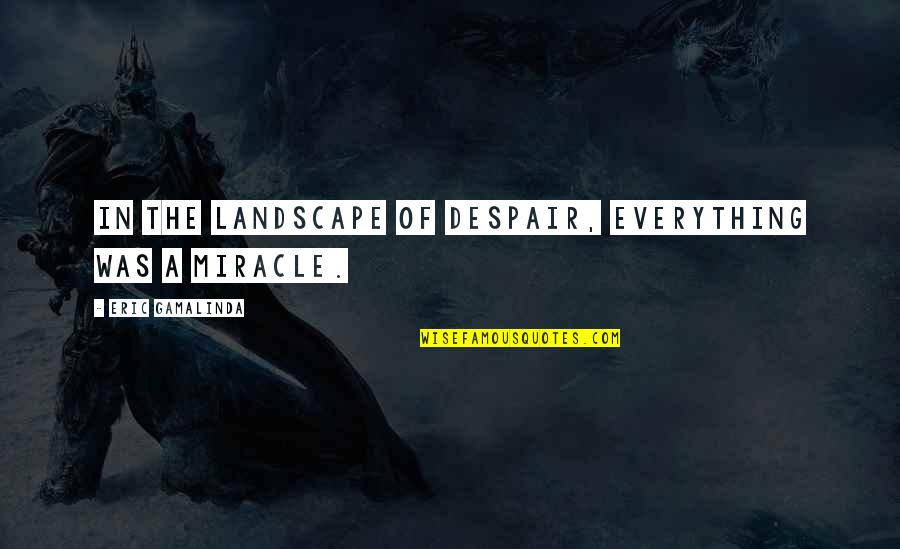 Hard Parts Of Life Quotes By Eric Gamalinda: In the landscape of despair, everything was a