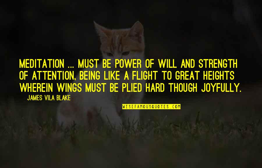 Hard Power Quotes By James Vila Blake: Meditation ... must be power of will and