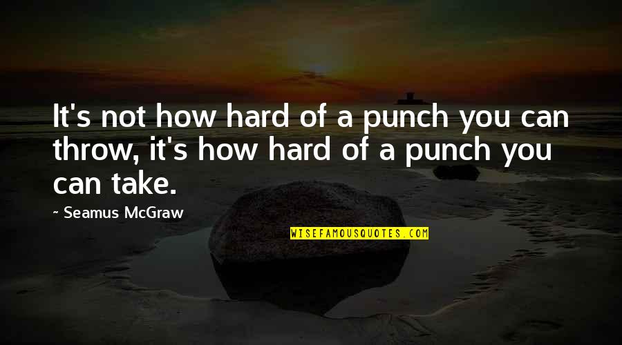 Hard Punch Quotes By Seamus McGraw: It's not how hard of a punch you