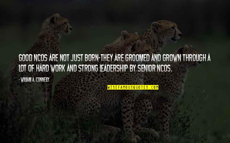 Hard Senior Quotes By William A. Connelly: Good NCOs are not just born-they are groomed Hard Senior Quotes By William A. Connelly: Good NCOs are not just born-they are groomed