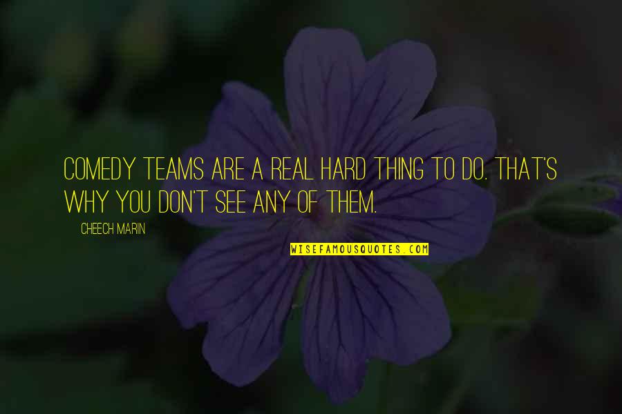 Hard Team Quotes By Cheech Marin: Comedy teams are a real hard thing to