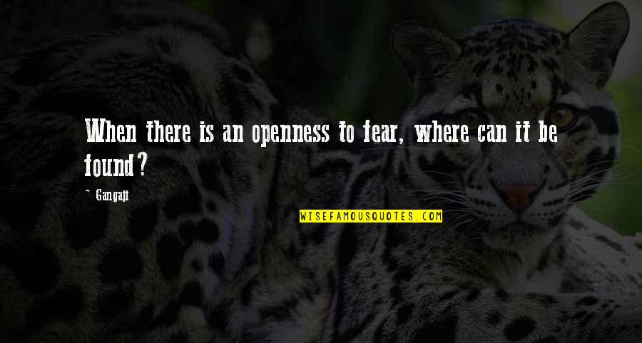 Hard Time Couple Quotes By Gangaji: When there is an openness to fear, where