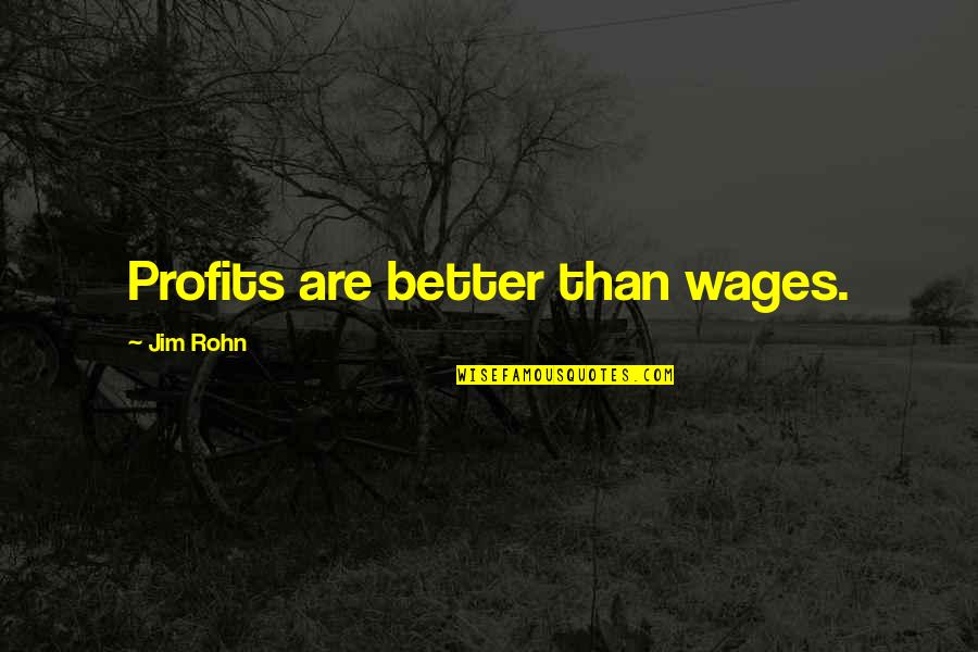 Hard Times And Success Quotes By Jim Rohn: Profits are better than wages.