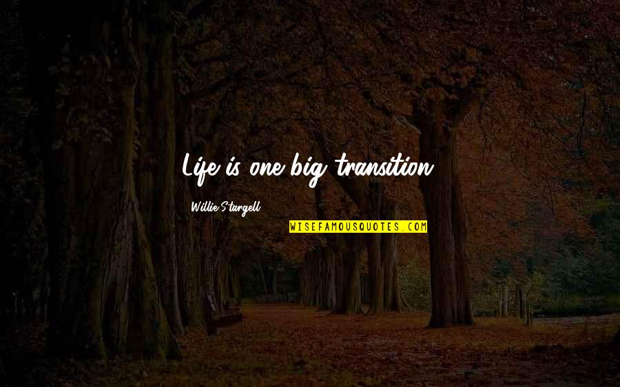 Hard Times Reveal Quotes By Willie Stargell: Life is one big transition.