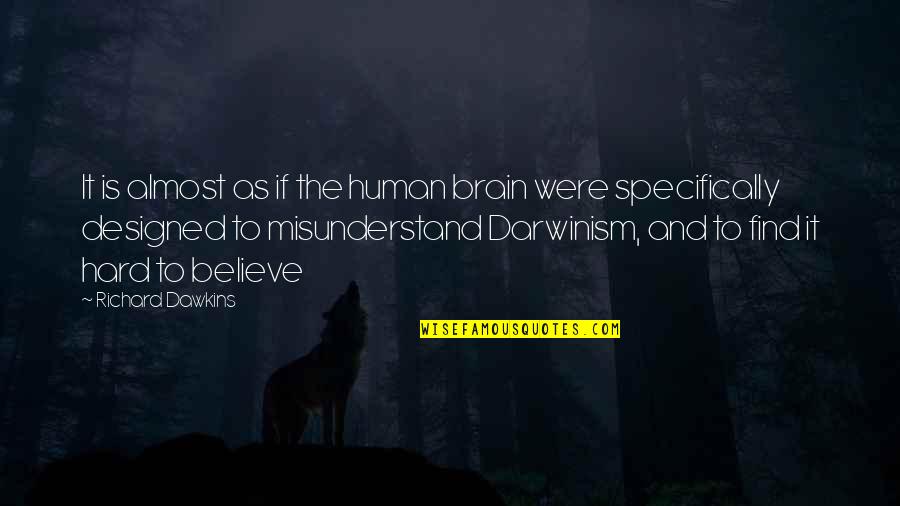 Hard To Find Quotes By Richard Dawkins: It is almost as if the human brain
